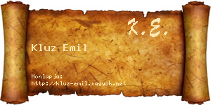 Kluz Emil névjegykártya