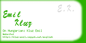 emil kluz business card